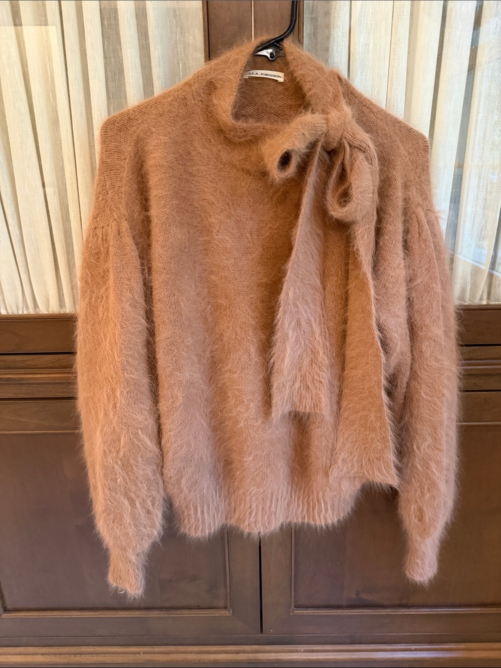 Ulla Johnson Tie-Neck Mohair Blend Sweater - Dusty Rose
